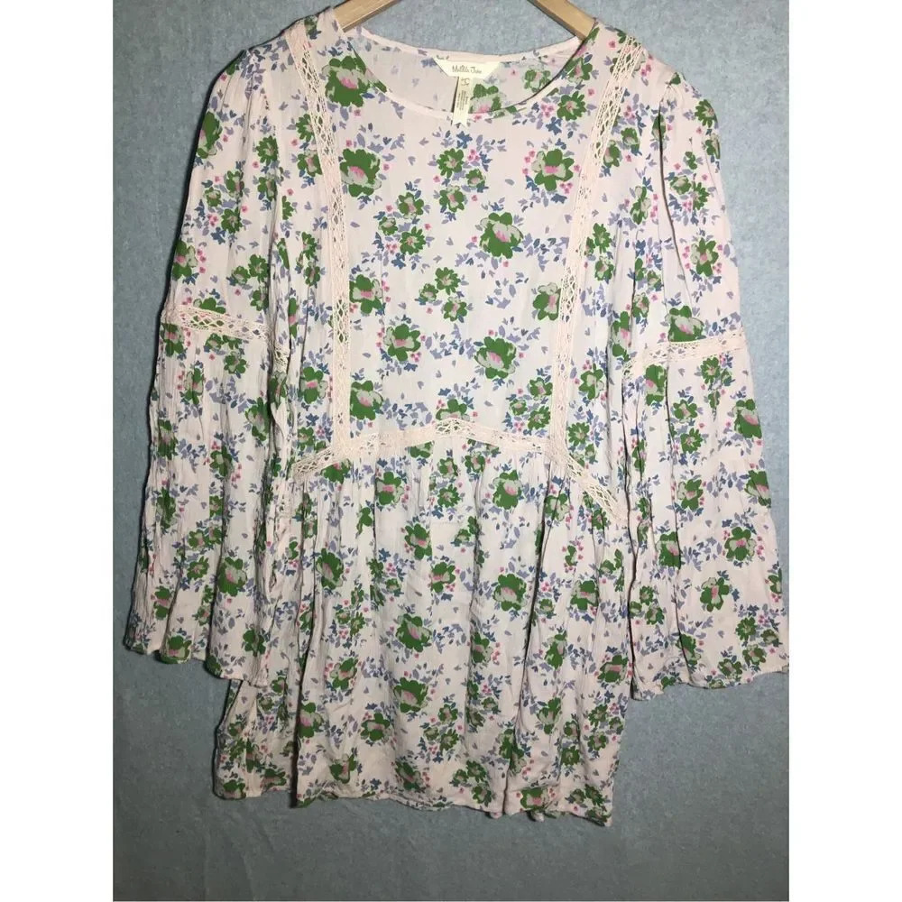 Womens Matilda Jane Dress Pink Floral Lace Detailing Romantic Spring Summer